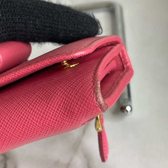 Prada saffiano fiocco portafoglio  pattina PEONIA long wallet - Picture 9 of 14